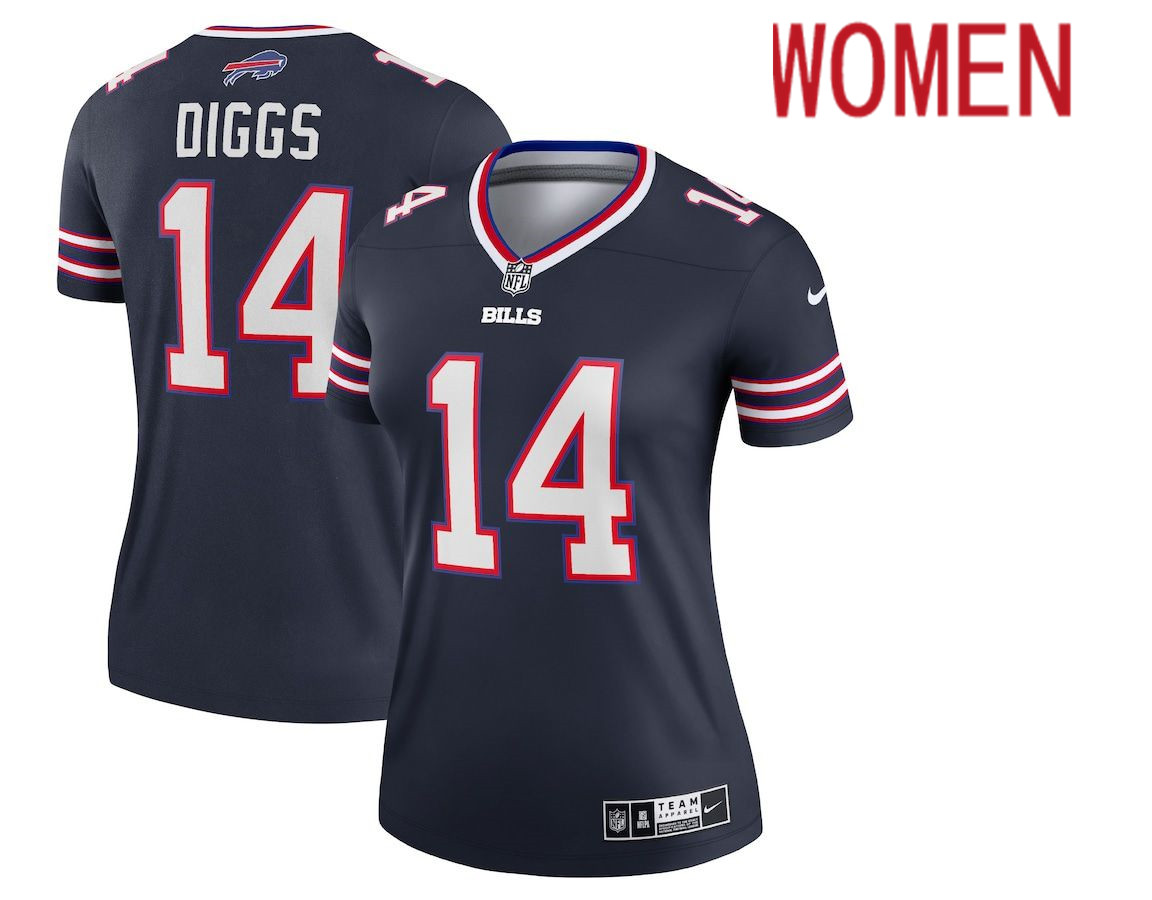 Women Buffalo Bills #14 Stefon Diggs Nike Navy Inverted Legend NFL Jersey->women nfl jersey->Women Jersey